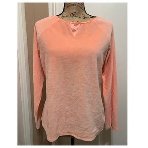 J. Jill Velour Orange Pullover Sweatshirt Women’s